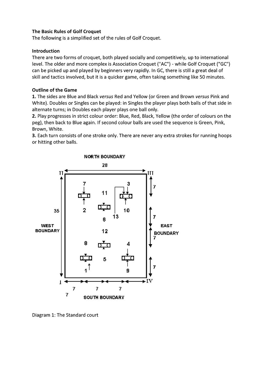 Golf croquet Swanage Croquet Club